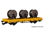 H0 Low side car with 3 cable reels GleisBau, finished model kibri KI26269