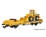 H0 Low side car with wheel loader GleisBau and cargo, finished model kibri KI26274