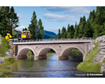 H0 Stone arch bridge with ice breaking pillars straight, single track kibri KI39721