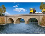 H0 Stone arch bridge with ice breaking pillars curved, single track kibri KI39722