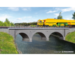 H0 Stone arch bridge with ice breaking pillars curved, single track kibri KI39723