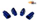 Dadi per ruote in alluminio per setup modello 1:10 Blu (4 pz) kmgroup KMR-A024-BL