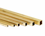 Conf. 2 tubi ottone quadrati 300 mm - 6x6 mm x 0,45 mm ks KS9854