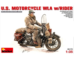 U.S. Motorcycle WLA with Rider 1:35 miniart MNA35172
