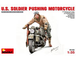U.S. Soldier Pushing Motorcycle 1:35 miniart MNA35182