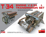 T-34 Engine V-2-34 Transmission set 1:35 miniart MNA35205