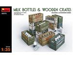Milk Bottles Wooden Crates 1:35 miniart MNA35573