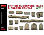 British rucksacks, bags folded canvas WWII 1:35 miniart MNA35599