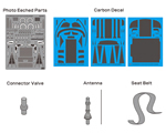 Details up parts for BMW M6 GT3 1:24 radiokontrol NE24001