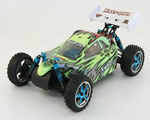 Automodello Brushless Buggy 4WD 1:10 2,4 GHz Grigio/Verde RTR radiokontrol RKO1050-02