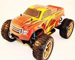 Automodello Brushless Monster Truck 4WD 1:10 2,4 GHz Rosso/Giallo RTR radiokontrol RKO1150-03