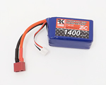 Batteria LiPo 7,4 V 2S 1400 mAh 25C Dean plug radiokontrol YTO703048EH-T4822A