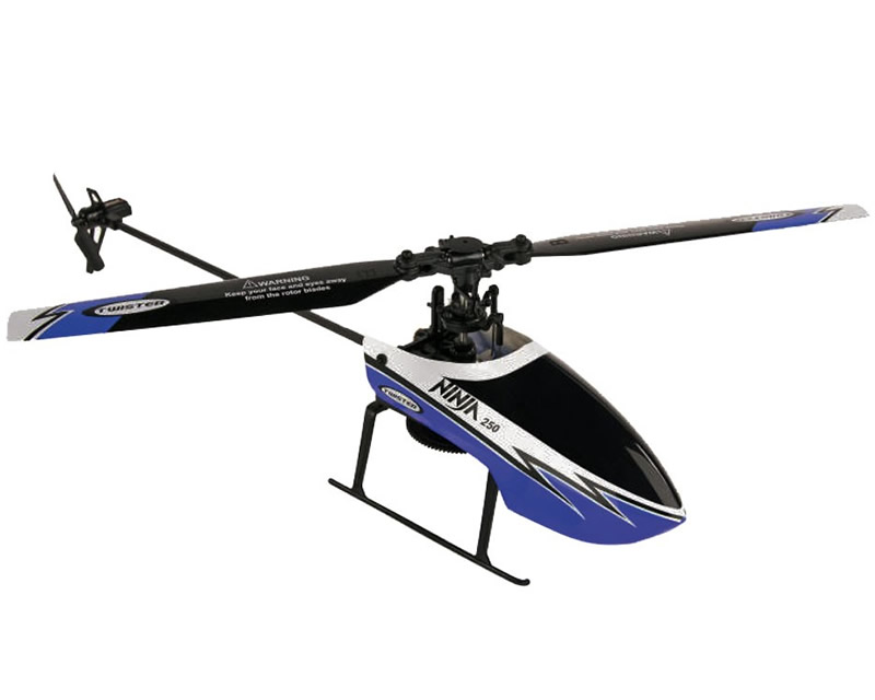 Elicottero Ninja 250 w/Co-Pilot 6 Axis Stabilisation Blu radiosistemi TWST1001B
