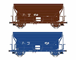NS 2-unit set self discharging wagons Tds blue resp. brown livery period IV-V rivarossi HR6432