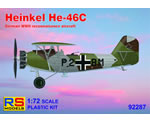 Heinkel He-46C German WWII Reconnaisance Aircraft 1:72 rsmodels RSM92287