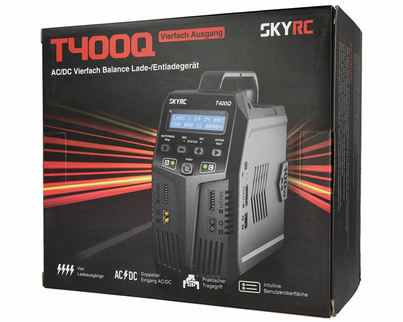 Caricabatterie T400Q 4x 100 W 12 A 1-6S AC/DC skyrc SK100189