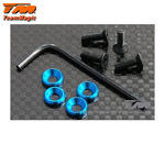 Kit viti rondelle coniche fissaggio motore 4 mm Blu teammagic TM102622-4B