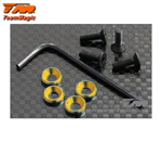 Kit viti rondelle coniche fissaggio motore 3 mm Oro teammagic TM102622-3GD