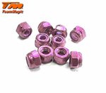 Dado frenato alluminio 3 mm Rosa (10 pz) teammagic TM111007PK