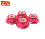 Dado basso frenato flangiato alluminio 4 mm Rosa (4 pz) teammagic TM111046PK