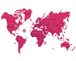 World Map Series - World Map XXL scale 1:17 mio (3 colors: Dark-Oak, Coral, Cyan) woodencity WM506