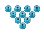 Dado autobloccante in alluminio 4 mm 7.0 Light Blue (10 pz) yeahracing LN-M4-LB