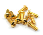 Viti in acciaio grado 12,9 placcate Oro 24k testa bombata 3x6 mm (10 pz) yeahracing SHP-306GD