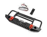 Paraurti in alluminio con luci Led anteriore Nero per Traxxas TRX-4 yeahracing TRX4-032BK