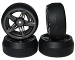 Gomme Drift offset +3 FS cerchio 5 raggi a stella Grigio Scuro (4 pz) yeahracing WL-0076