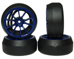 Gomme Drift Spec D offset +3 cerchio 10 raggi Blu (4 pz) yeahracing WL-0083