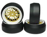 Gomme Drift offset +6 LS cerchio BBS Oro con canale Bianco (4 pz) yeahracing WL-0088
