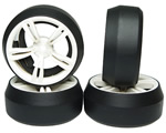 Gomme Drift Spec D offset +3 cerchio 5 raggi doppi Bianchi (4 pz) yeahracing WL-0089