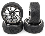 Gomme in lattice Touring scolpite Spec T SJ10 offset +3 con cerchio a 10 raggi Cromato yeahracing WL-0107