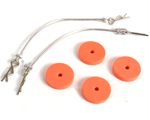 Spugnette protezione carrozzeria Rosse con clips collegate con filo da 100 mm yeahracing YA-0240RD