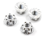 Dadi ruota flangiati in alluminio a stella alleggeriti 4 mm Argento (4 pz) yeahracing YA-0448SV