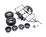 Carrello a 2 ruote Nero in acciaio con balestre per trasporto Moto Jeep Crawler yeahracing YA-0506