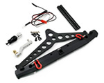 Paraurti posteriore in alluminio con LED e supporto ruota per Axial SCX10-II Traxxas TRX-4 yeahracing YA-0549