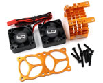 Dissipatore in alluminio Orange 2 ventole Tornado High Speed per motori 540/550 yeahracing YA-0643OR