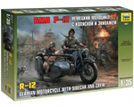 R-12 German Motorcycle with Sidecar and Crew 1:35 zvezda ZV3607