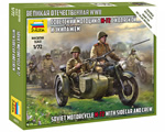 Soviet Motorcycle M-72 with Sidecar and Crew 1:72 zvezda ZV6277